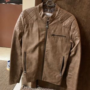 GUESS Size Small Brown Leather Jacket. Used